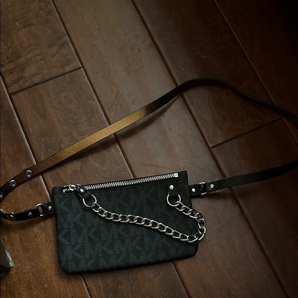Michael Kors Black Waist purse with Chain Detail. New no tags.